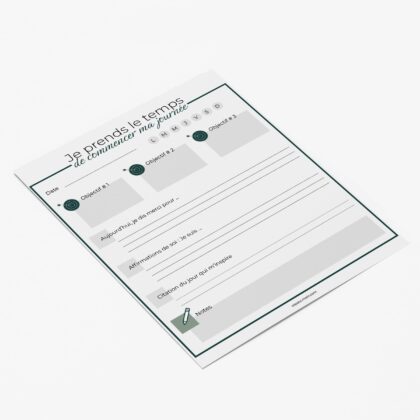 Fiche Je prends le temps