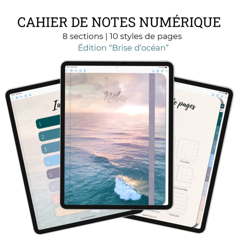 Cahier notes Ocean