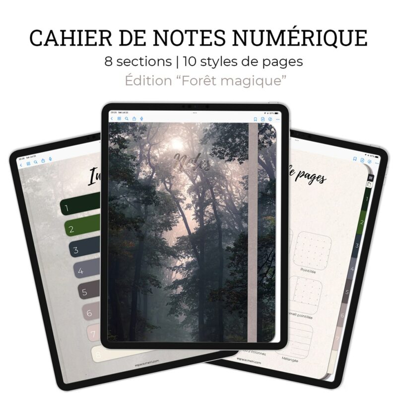 Cahier notes foret